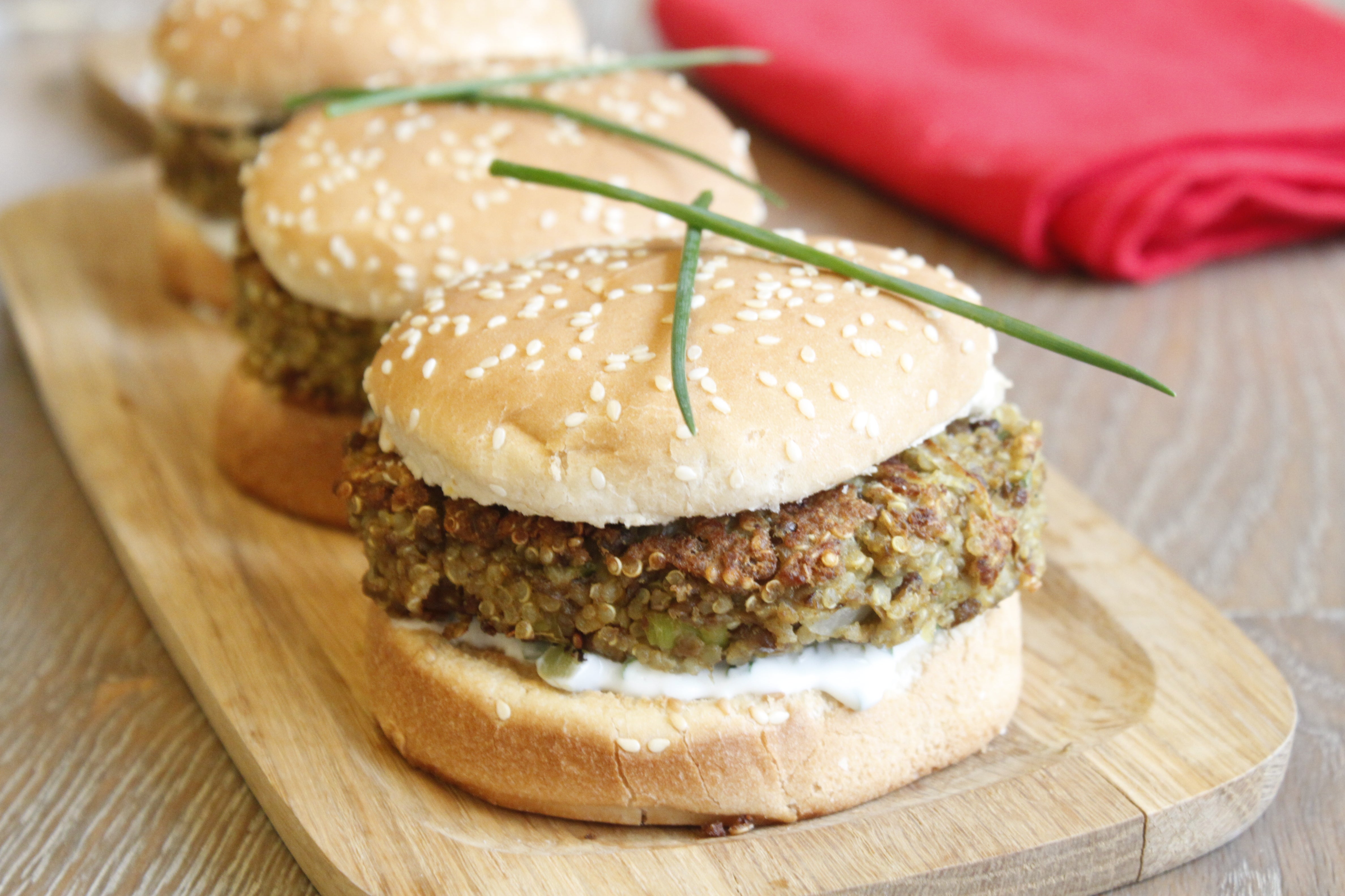 Veggie burger lentilles quinoa