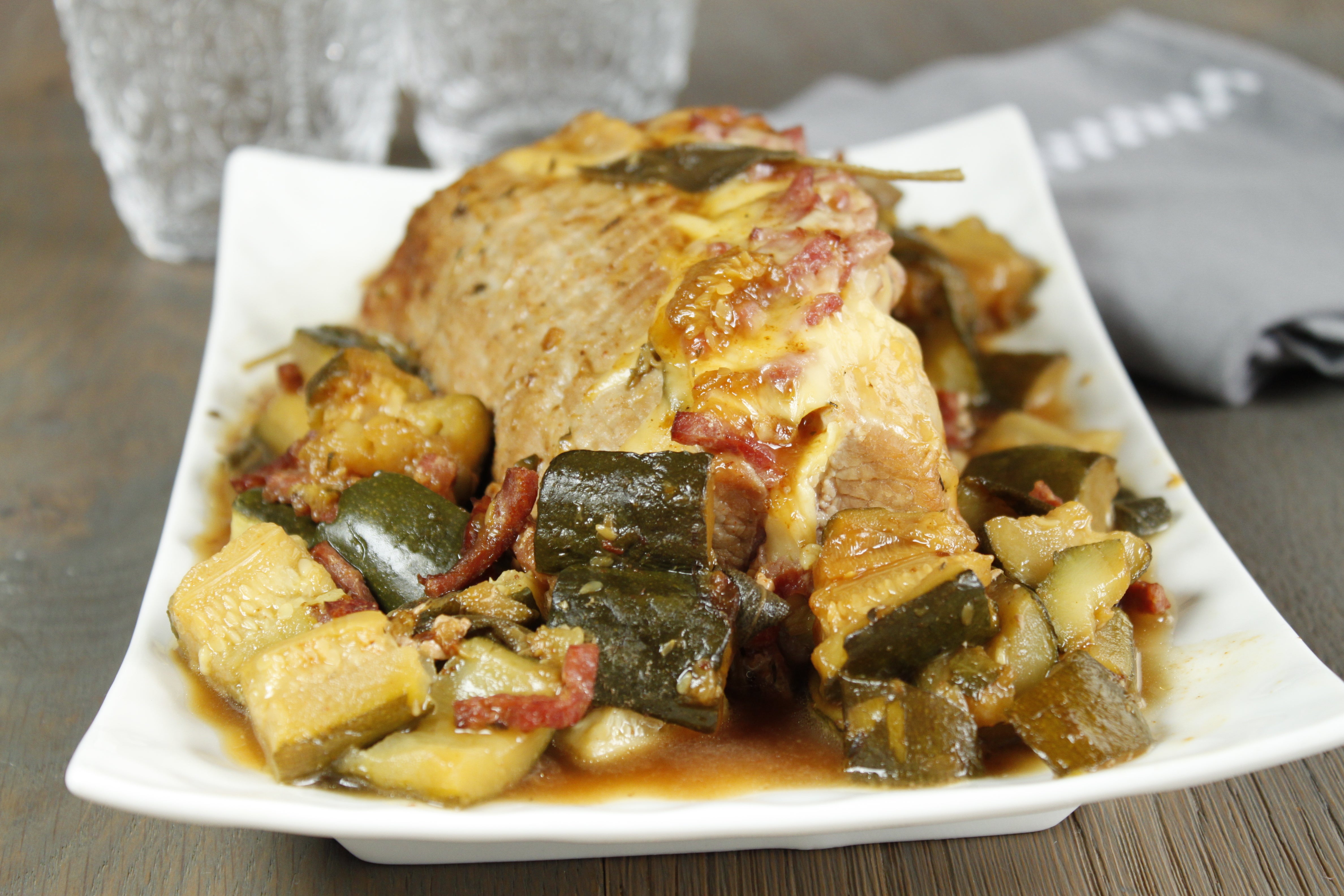 Rôti de veau au fromage et bacon Cookeo