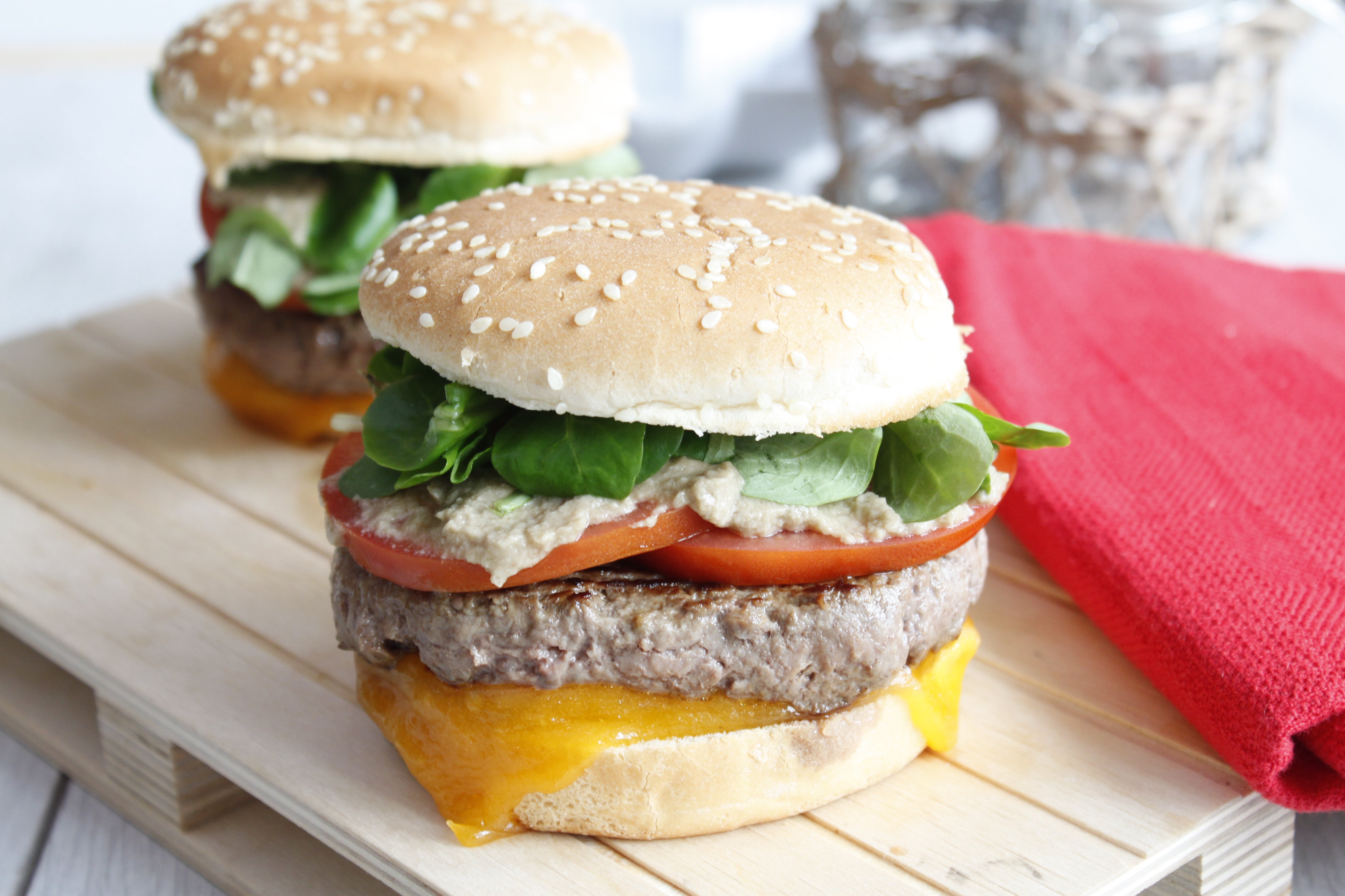 Hamburgers au cheddar