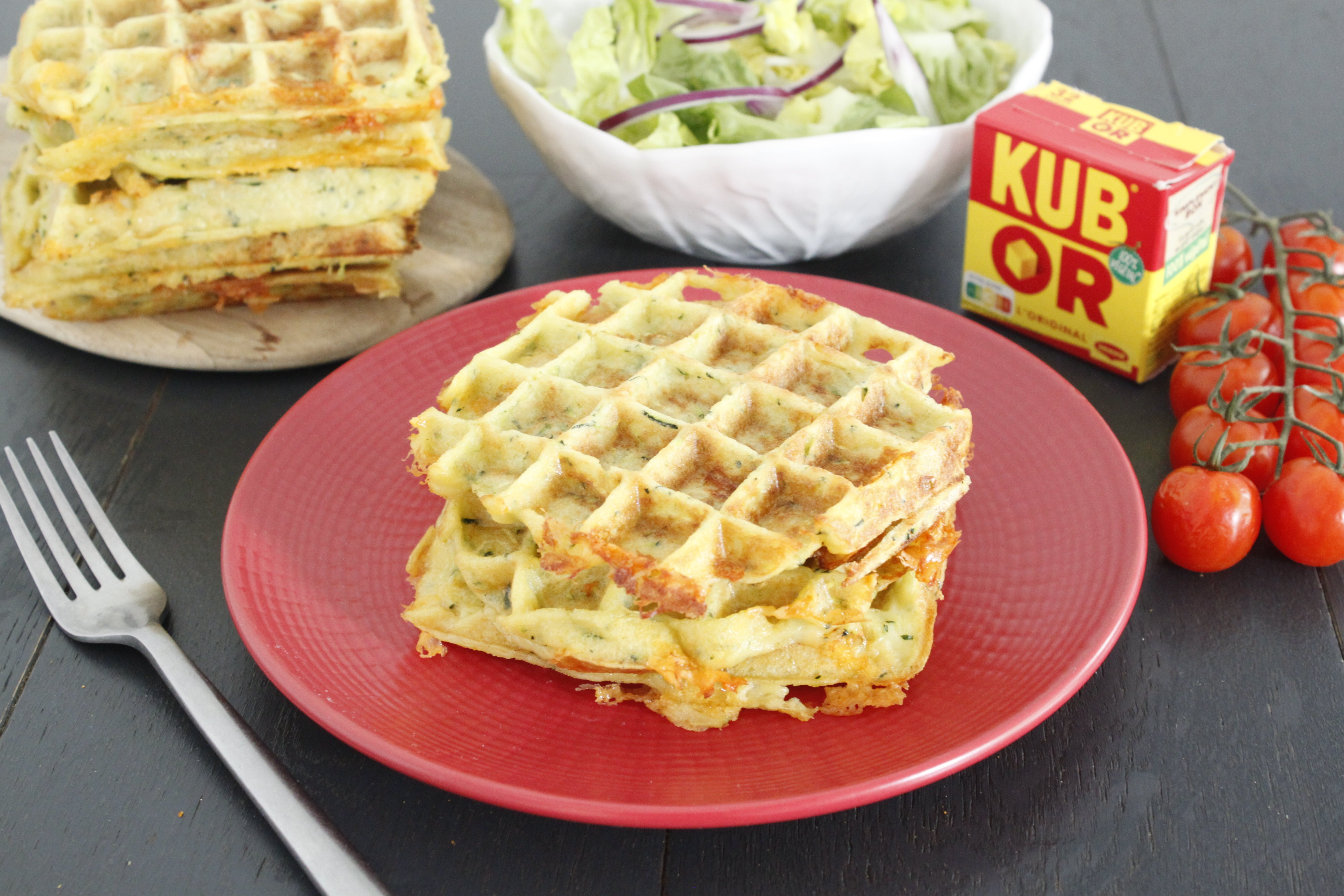 Gaufres végétariennes de pommes de terre aux légumes