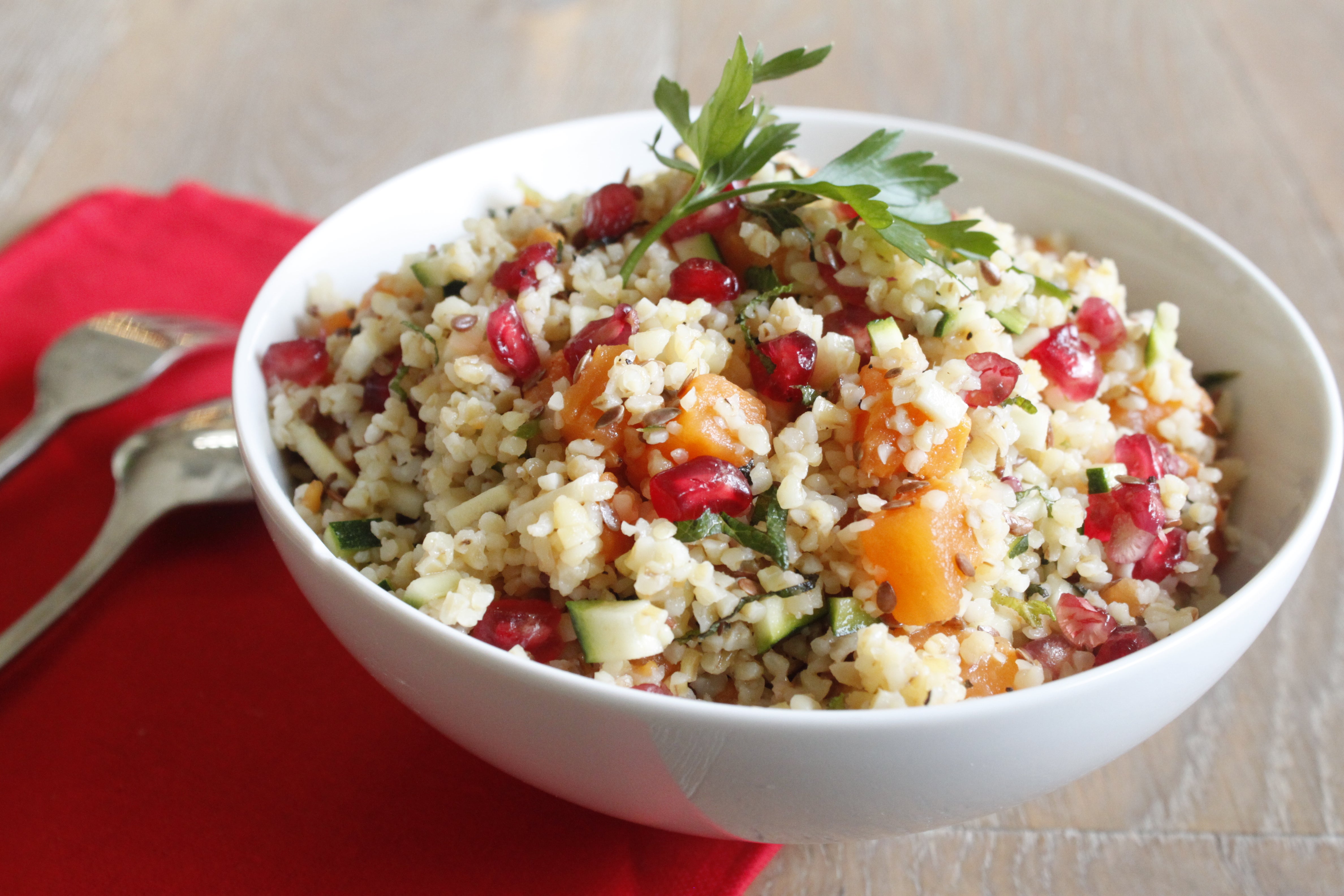 Buddah bowl de boulgour patate douce et grenade