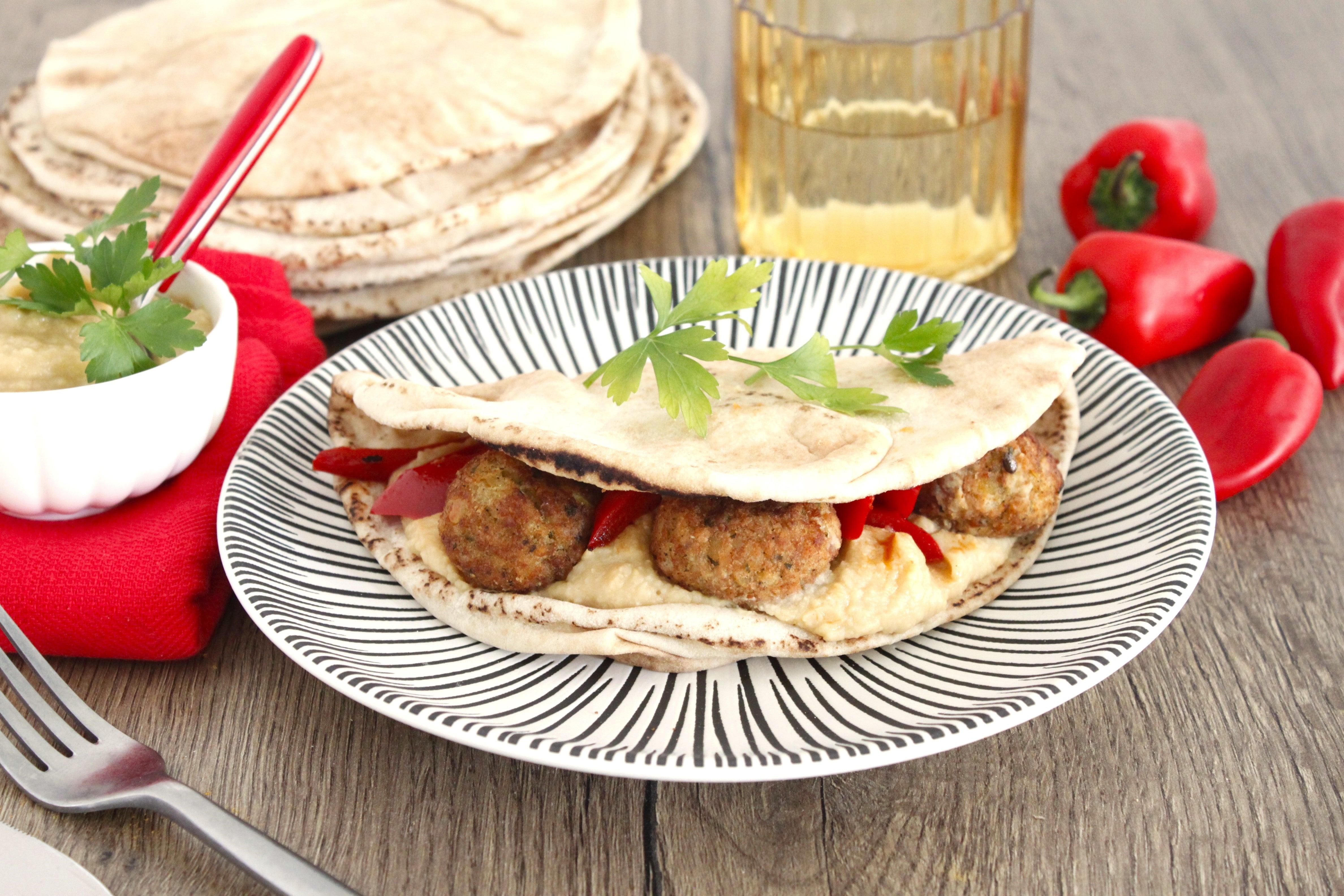 Kebab aux falafels houmous vegan
