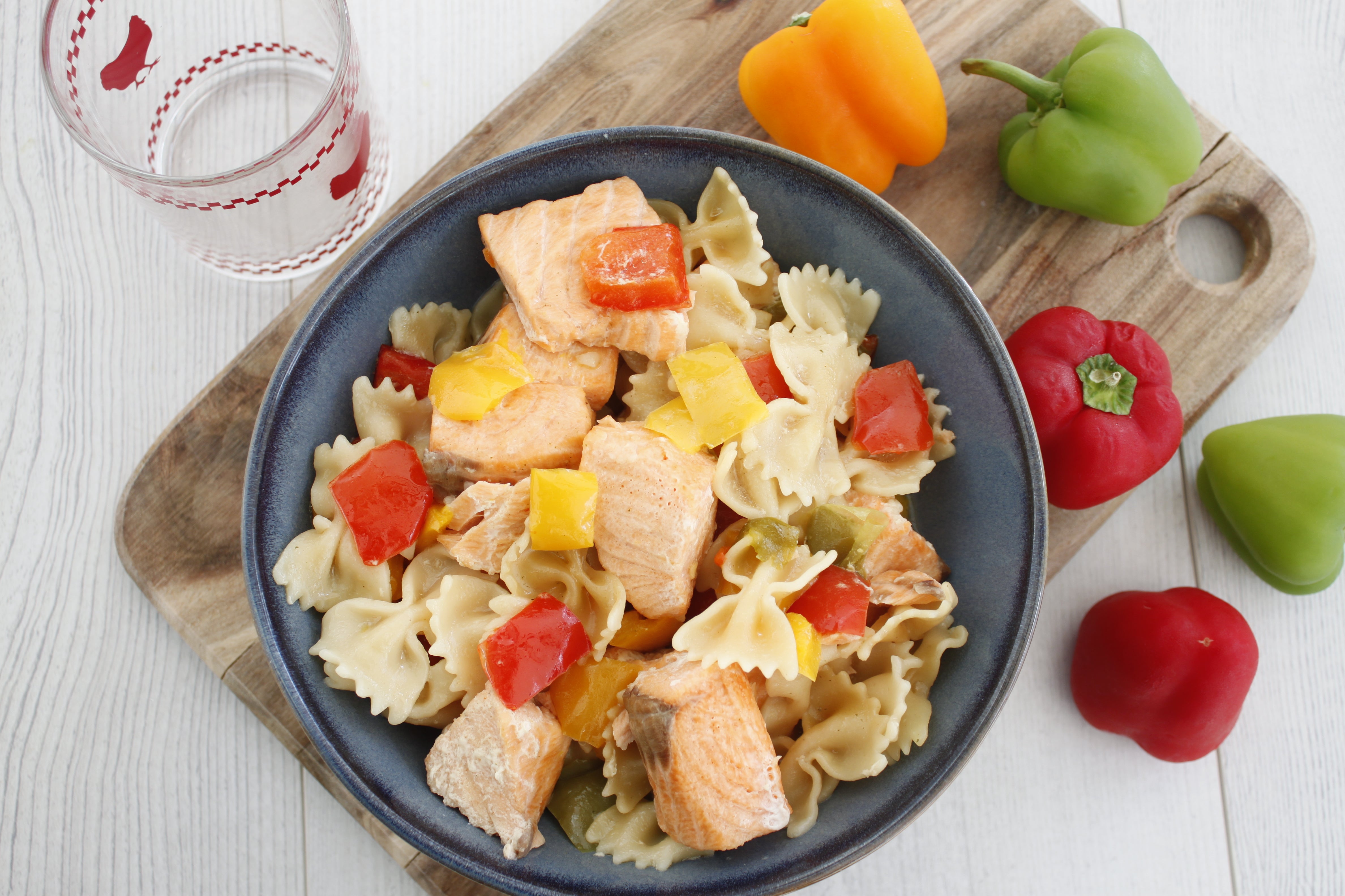One pot pasta saumon et 3 poivrons