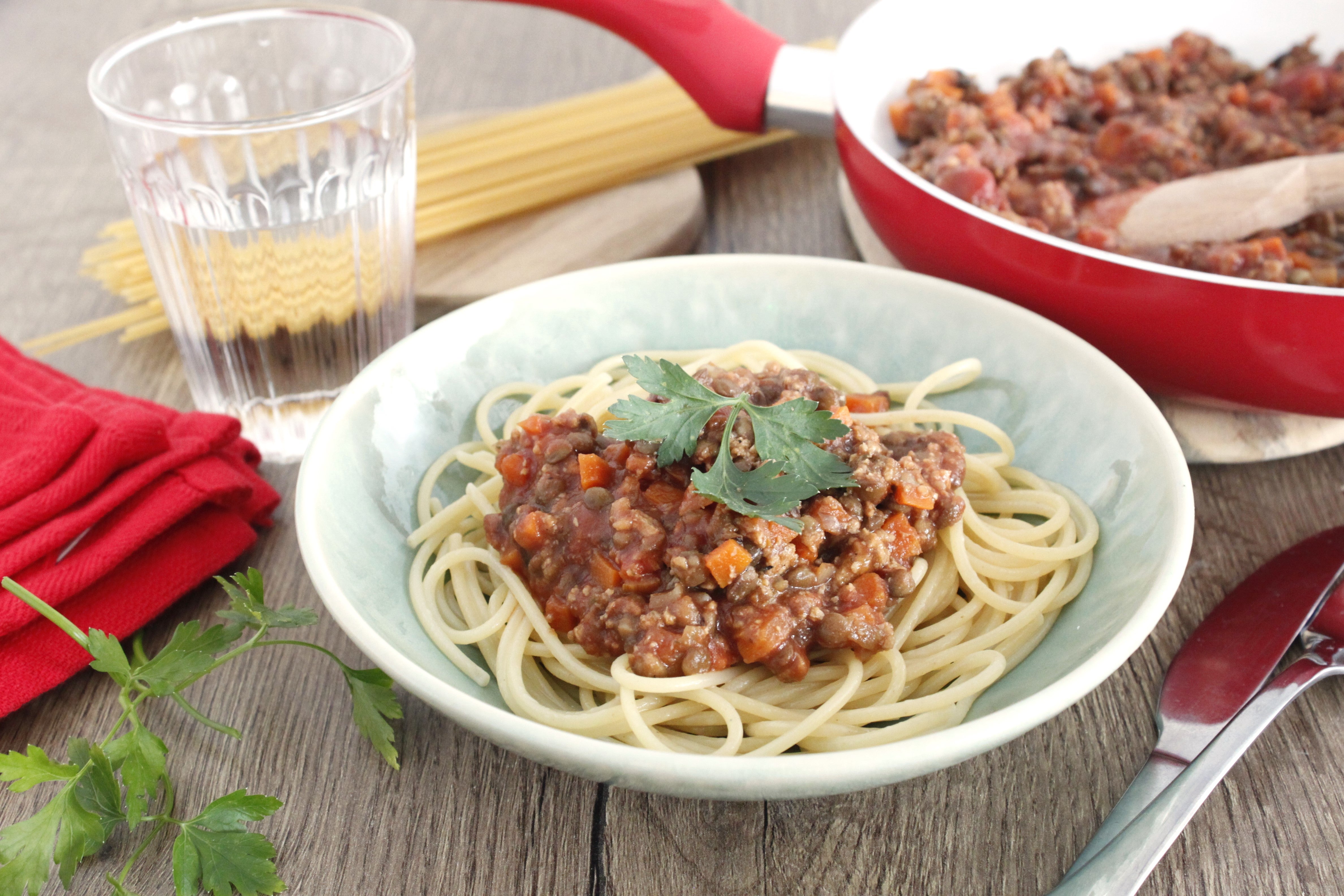 Bolognaise de lentilles vegan