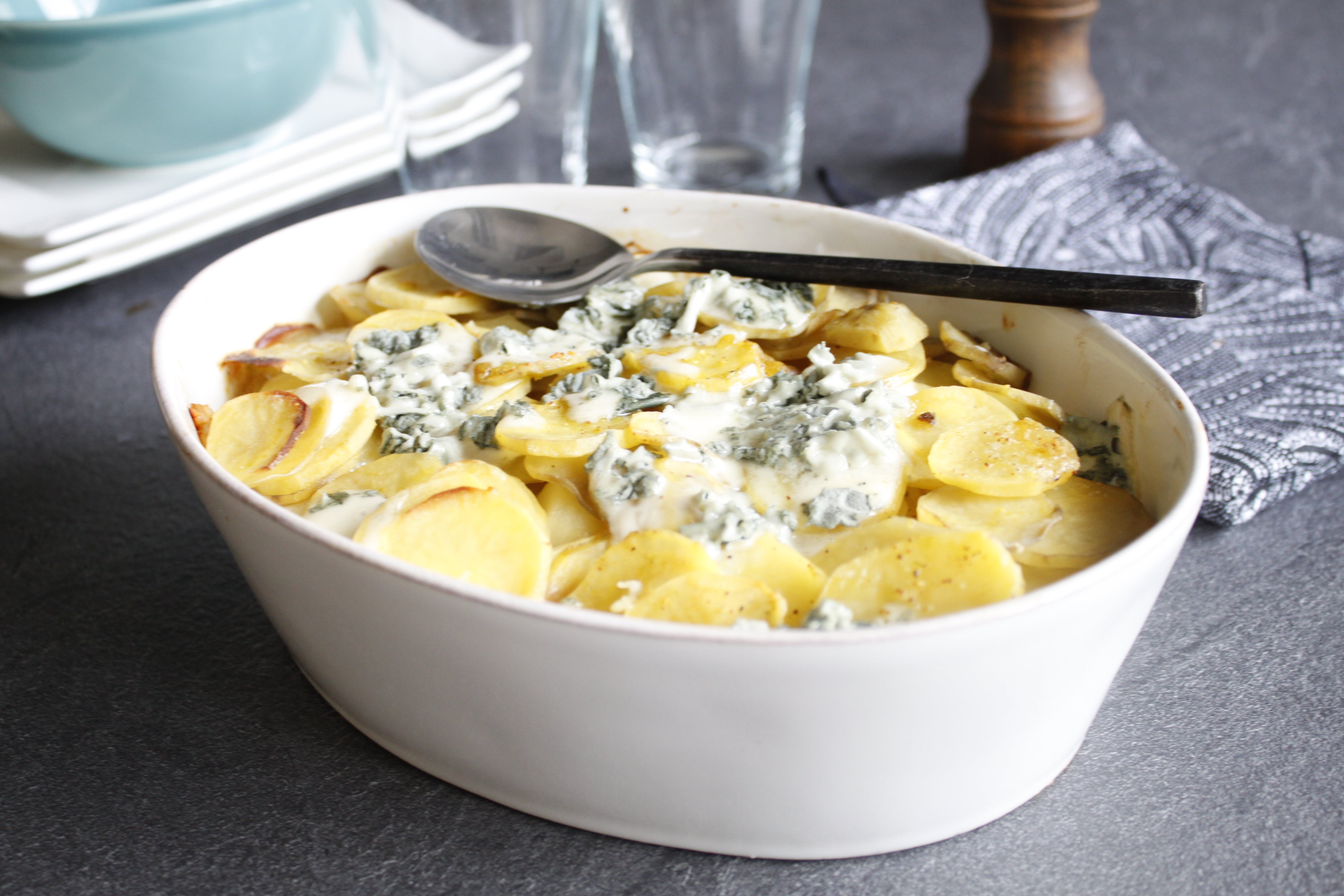Gratin de pommes de terre et bleu
