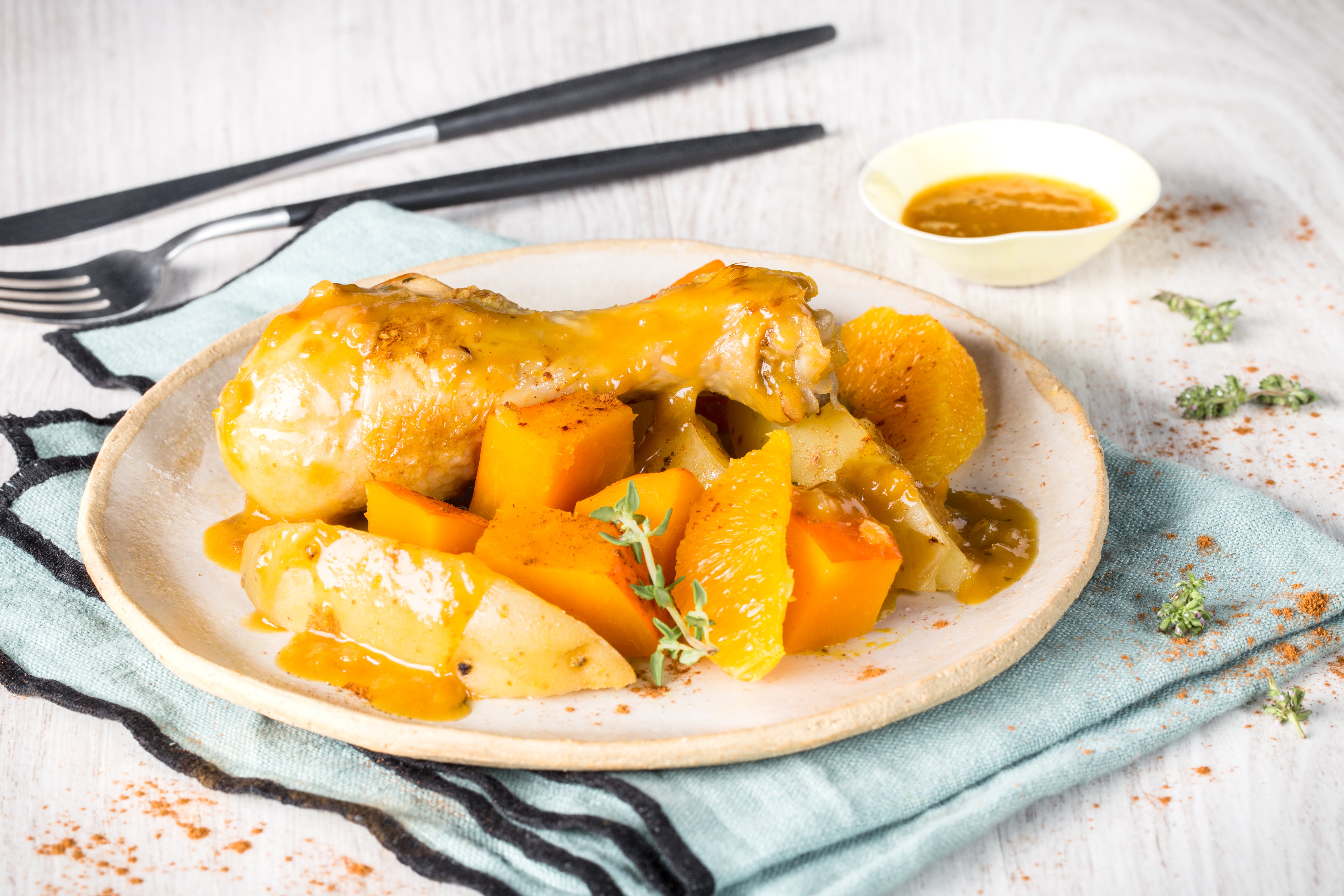 Poulet au potimarron et orange Cookeo