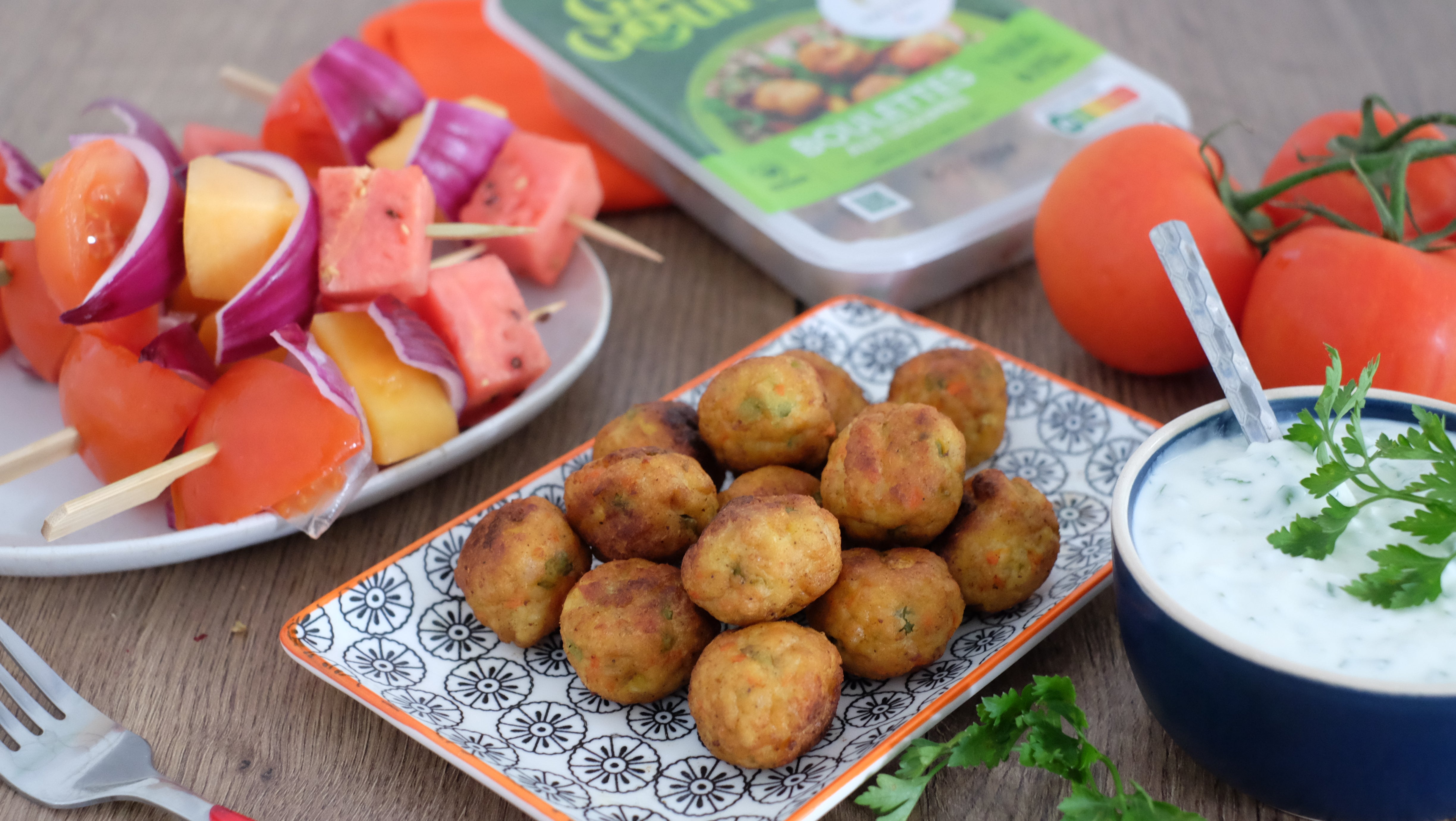 Brochettes estivales et boulettes de légumes