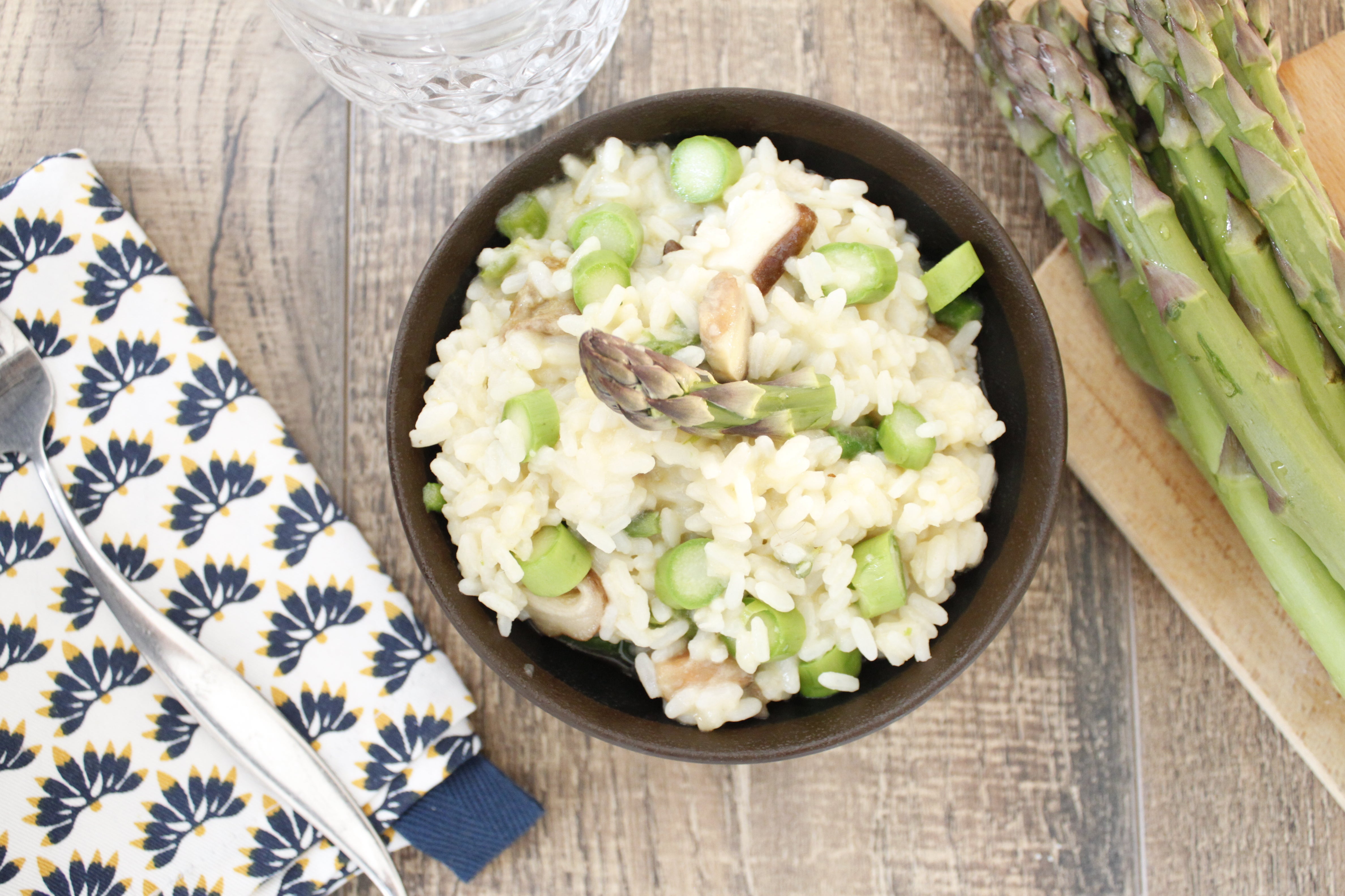 Risotto aux cèpes, pointes d'asperges et parmesan Nutricook