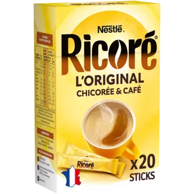 Chicorée &amp; Café, RICORÉ® L'Original, Boîte de 20 Sticks (3g chacun)