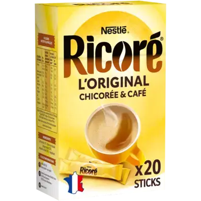 Chicorée &amp; Café, RICORÉ® L'Original, Boîte de 20 Sticks (3g chacun)