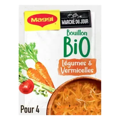 MAGGI Bio Soup Bouillon Vegetables Sachet 12x60g FR