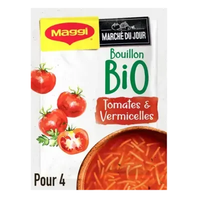 MAGGI Bio Soup Bouillon Tomato Vermicelli Sachet 10x70g FR