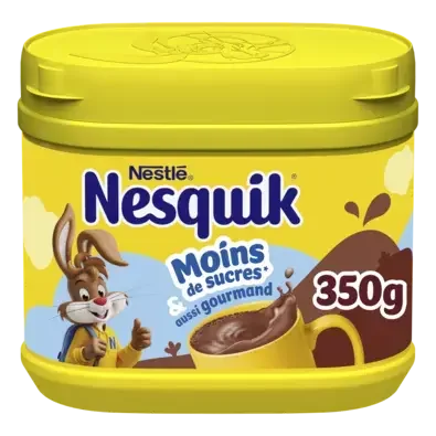 NESQUIK Moins de Sucres Poudre Cacaotée Boîte 350g