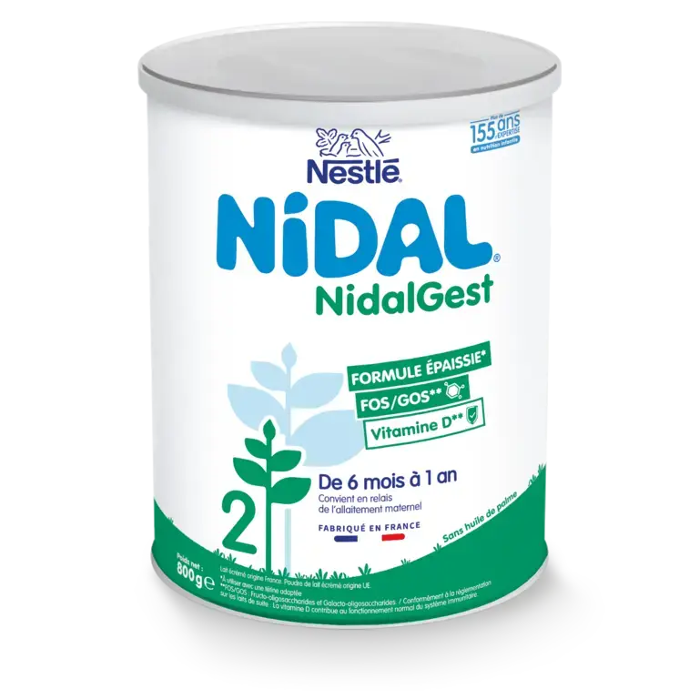 Nestlé Nidal Gest 2ème âge Lait Infantile formule épaissie - 800g