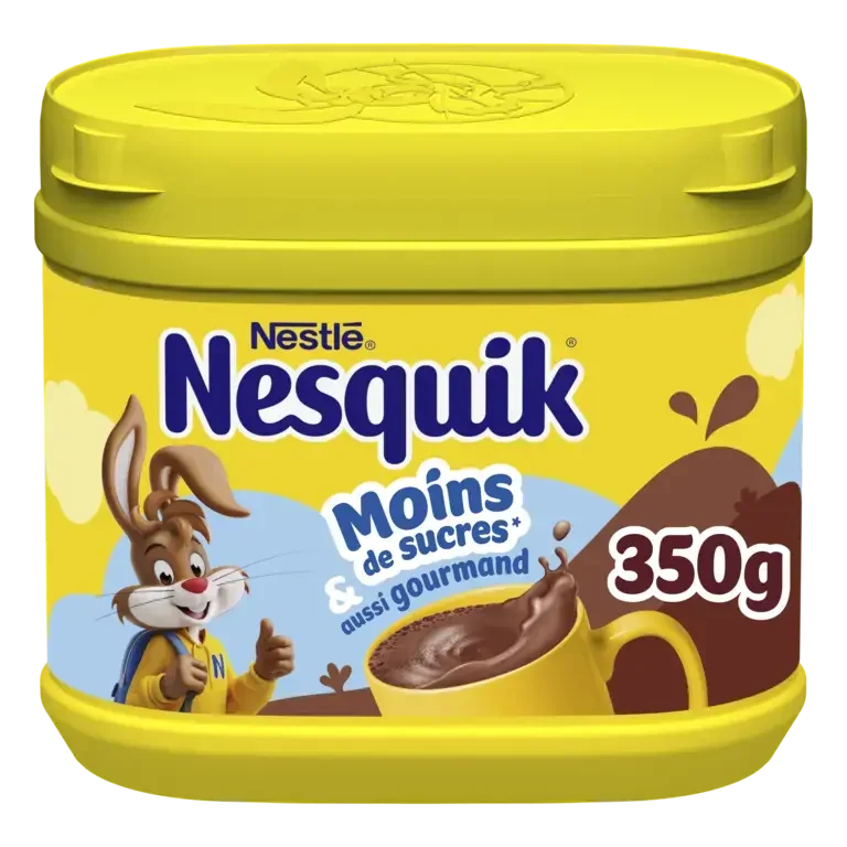NESQUIK Moins de Sucres Poudre Cacaotée Boîte 350g
