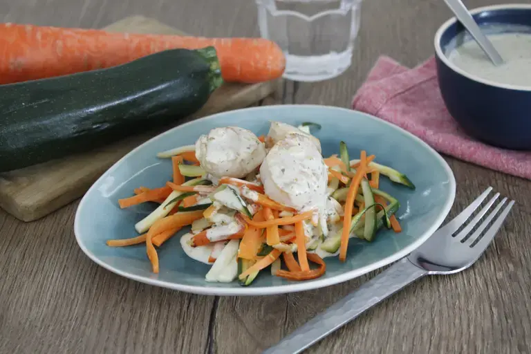 Saint Jacques sur fondue de légumes