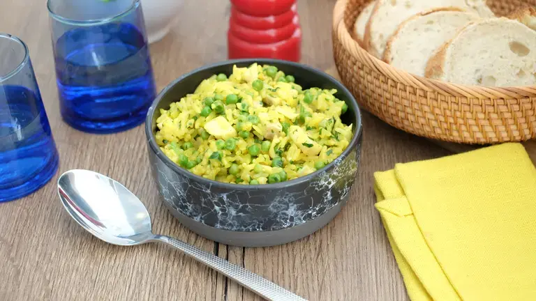 Riz safrané au colin