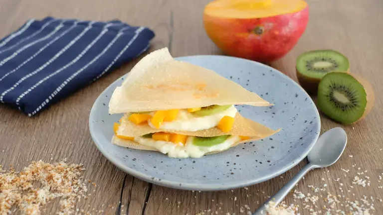 Feuilles de brick croustillantes aux fruits exotiques