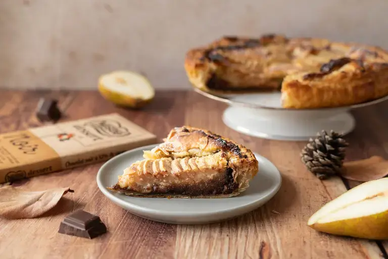 Tarte amandine aux poires &amp; pépites