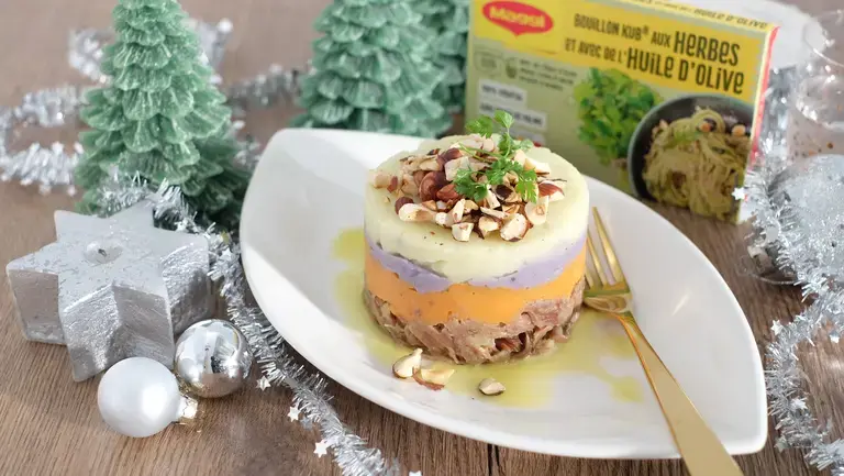 Parmentier de canard aux 3 purées