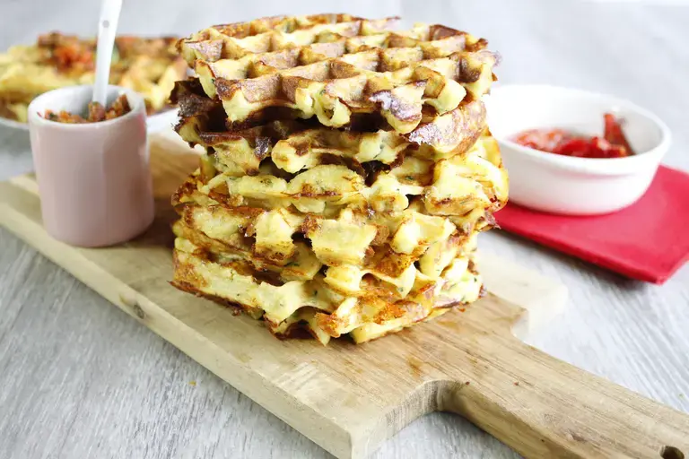 Gaufres courgette mozzarella tomate