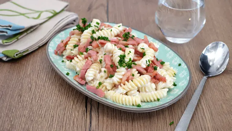 Pâtes au fromage et lardons