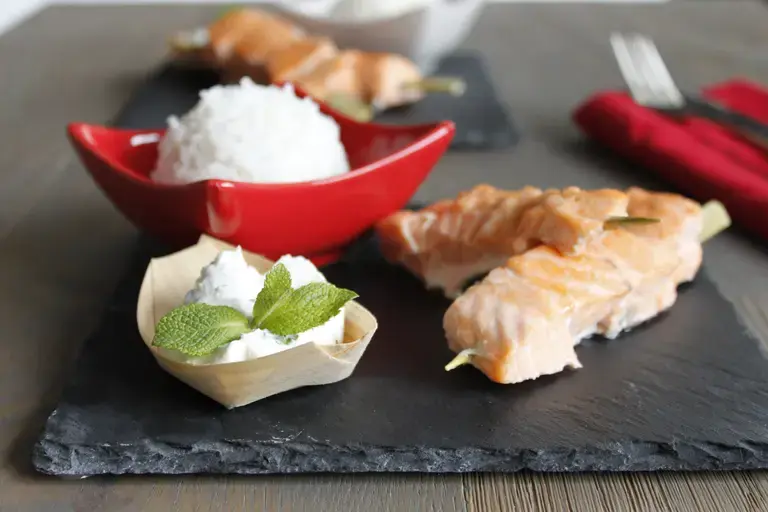 Brochettes de saumon