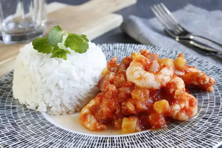 Crevettes sauce aigre douce