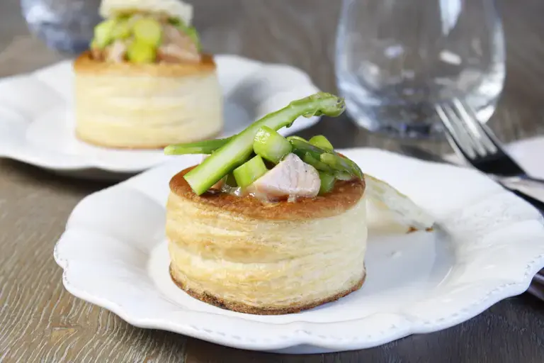 Vol au vent saumon asperges