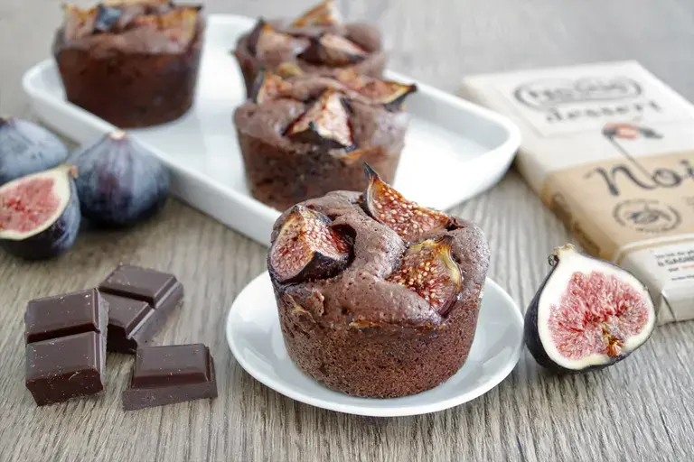 Petits moelleux au chocolat noir et aux figues