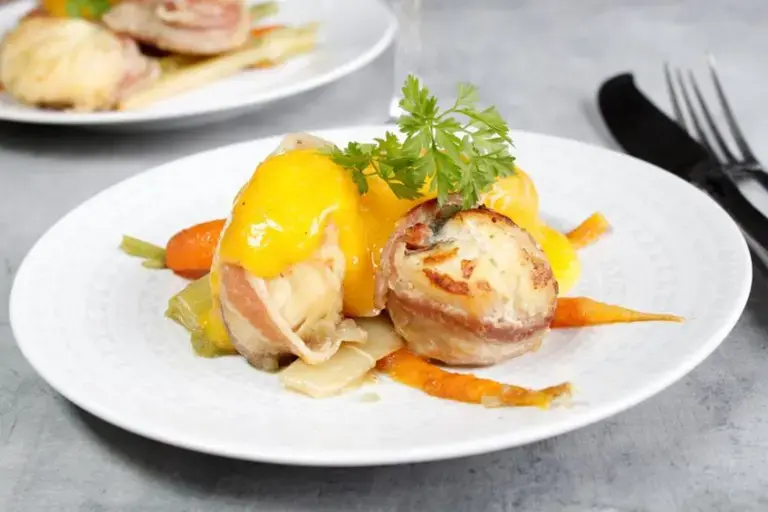 Lotte sauce mangue passion et légumes fondants