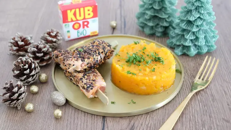 Brochettes de saumon aux graines