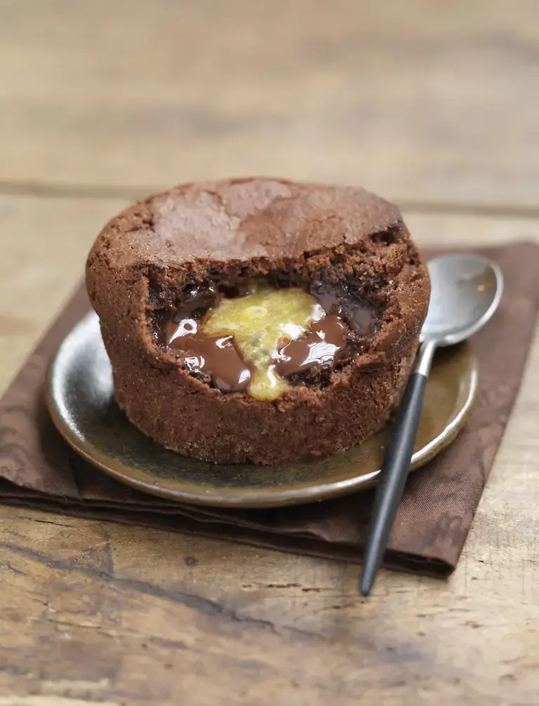 Moëlleux au chocolat et coeur coulant passion