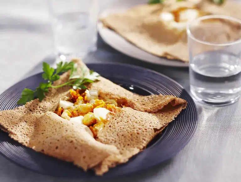 Crêpes dinde, carotte et mozzarella