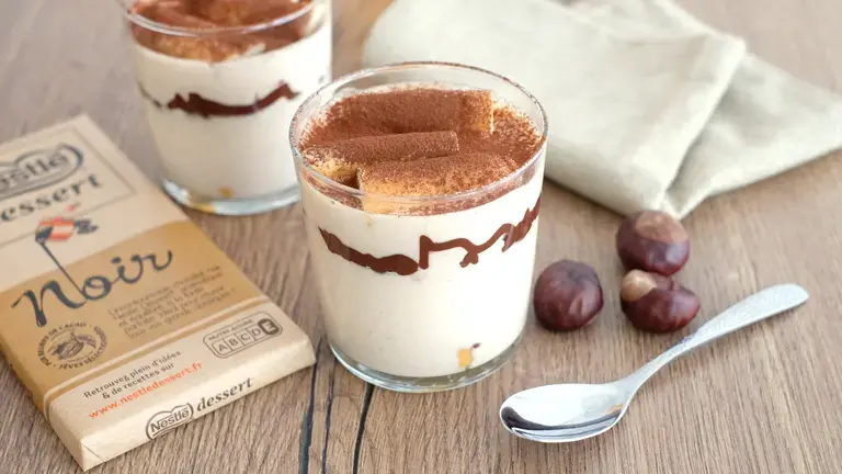 Tiramisu à la crème de marron et chocolat