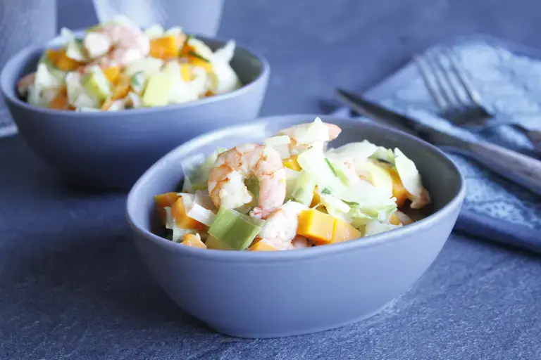 Curry de crevettes aux carottes et lait de coco