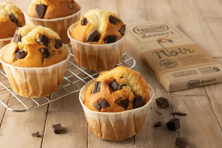 Muffins chunks de chocolat noir