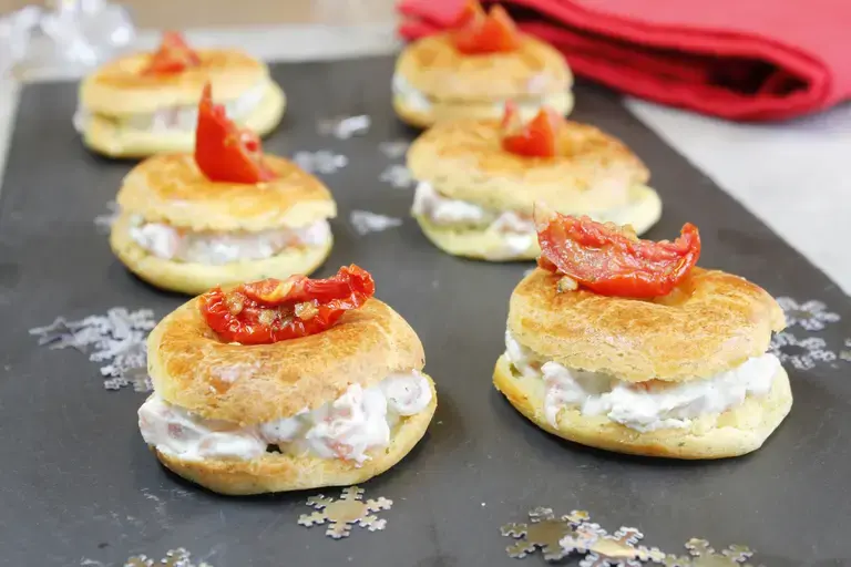 Mini choux façon donuts saumon ricotta