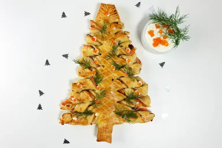 Sapin feuilleté au saumon fumé