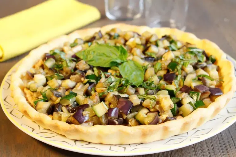Tarte froide aux légumes grillés