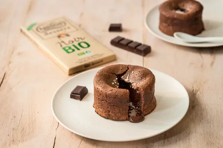 Fondant chocolat bio et fleur de sel