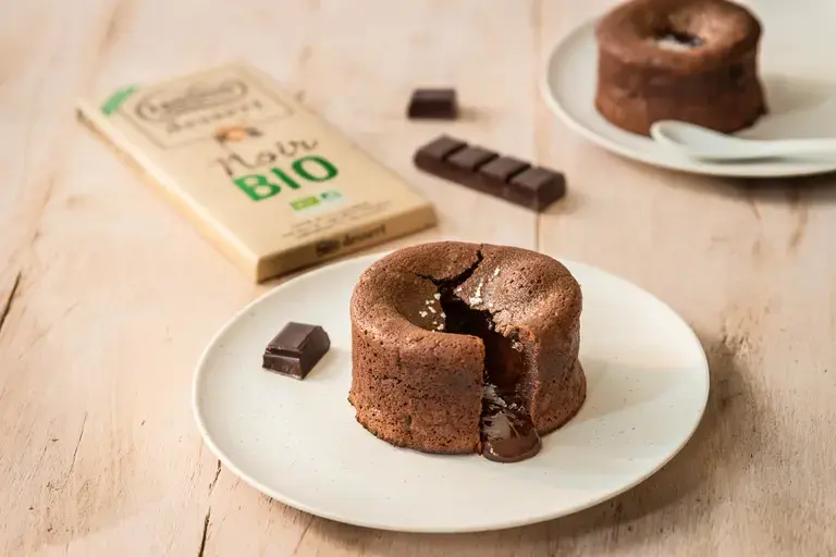 Fondant chocolat bio et fleur de sel