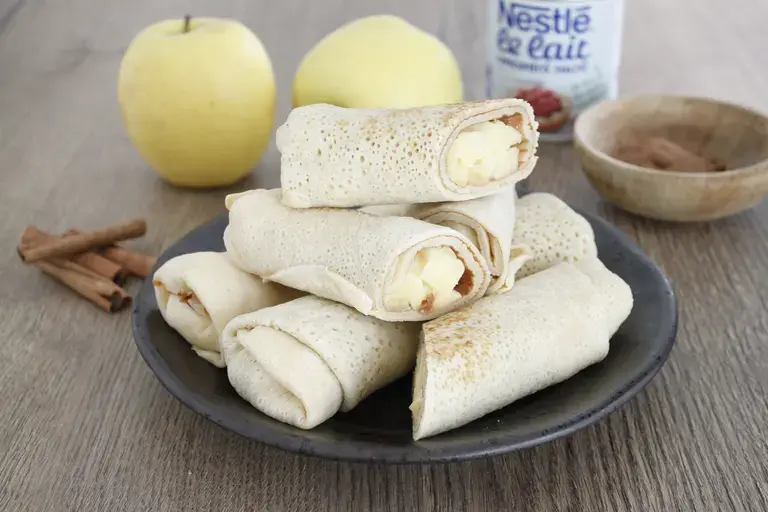 Crêpes pommes raisin