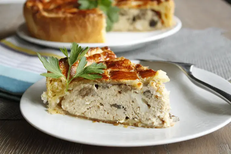 Tourte poulet champignons chèvre !