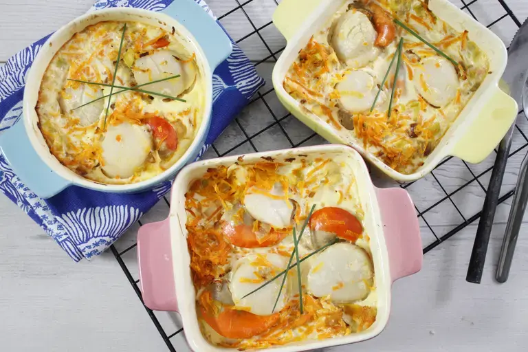 Clafoutis de noix de saint jacques