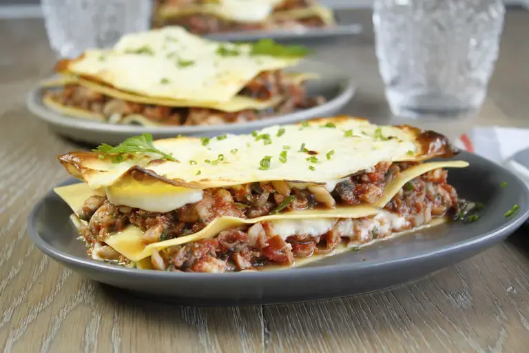 Lasagne de cabillaud, tomates et fines herbes