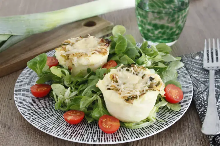 Smashed potatoes muffin poireaux oignons