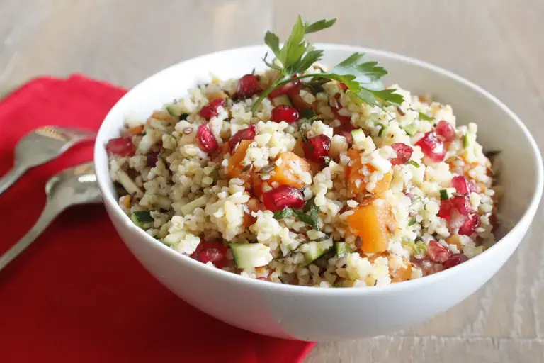 Buddah bowl de boulgour patate douce et grenade