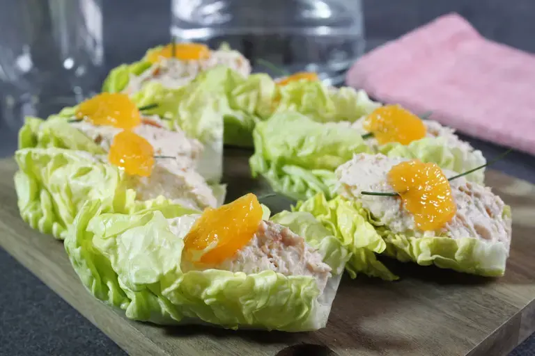 Sucrines aux rillettes de saumon