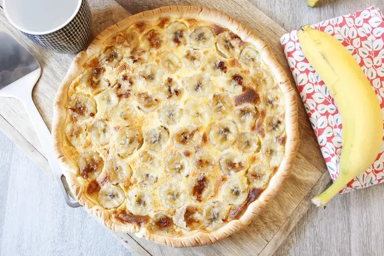 Tarte à la banane flambée